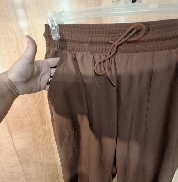 Brown Jogger Track Pants with Elastic Waistband - Picture 4 of 6